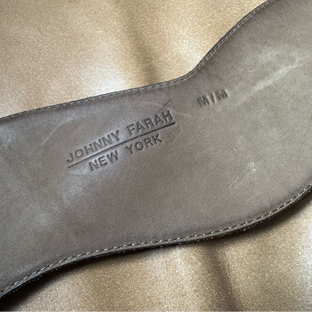 Johnny Farah New York wavy black leather wide belt - Picture 7 of 10